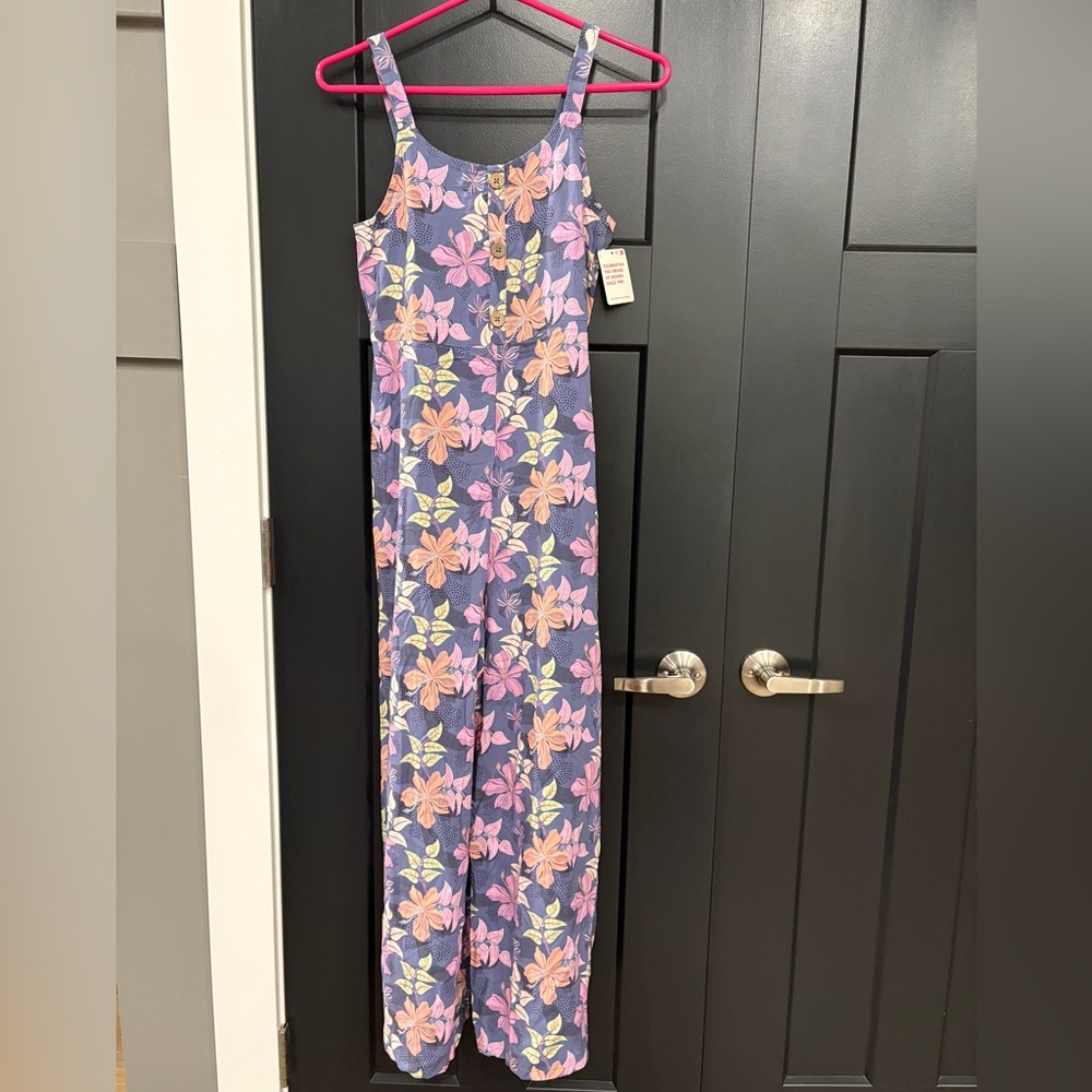 Roxy Purple Floral Jumpsuit